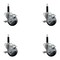 Service Caster 3'' Thermoplastic Rubber Swivel 3/4'' Expanding Stem Caster Set with Brake, 4PK SCC-EX20S314-TPRB-TLB-34-4 - alternate 1